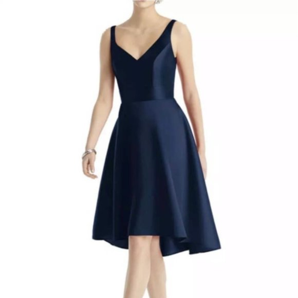 NWT Alfred Sung - Satin High/Low Gown - Picture 2 of 6